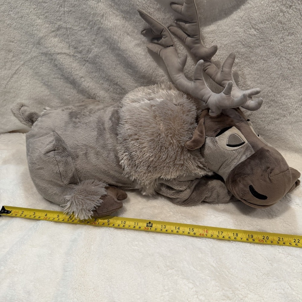 Disney Parks Frozen Sleeping Sven Plush Large Size Stuffed Reindeer 22" Adorbs! - Picture 2 of 4